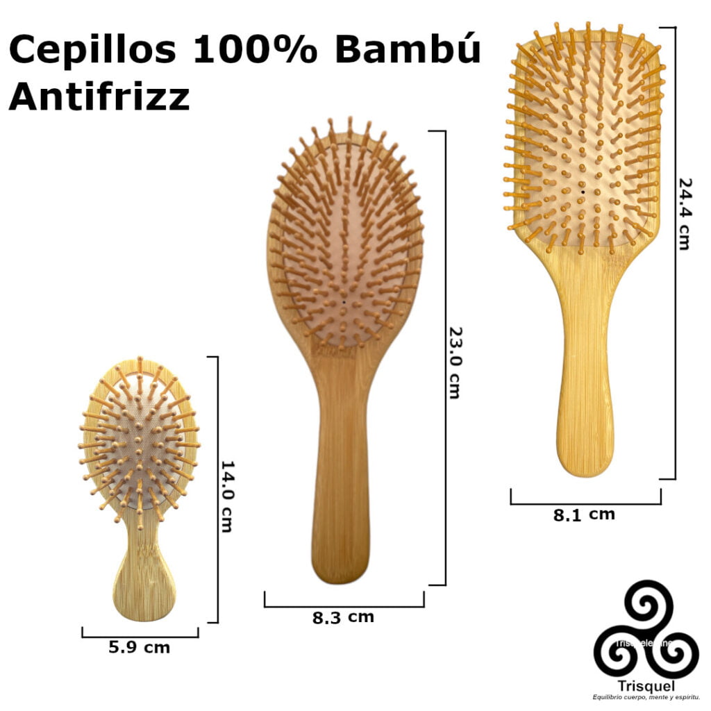 Set Cepillos para Cabello de Bambú