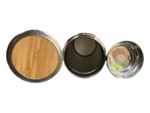Termo De Acero Inoxidable Recubierto Bambú