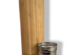 Termo De Acero Inoxidable Recubierto Bambú